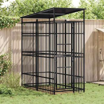 ARDEBO.de - Outdoor-Hundezwinger mit Dach Stahl 1,84 m²