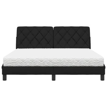 Bett mit Matratze Schwarz 160x200 cm Stoff