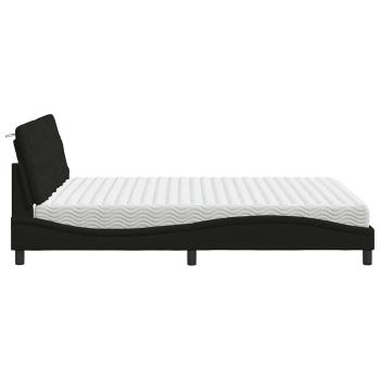 Bett mit Matratze Schwarz 160x200 cm Stoff