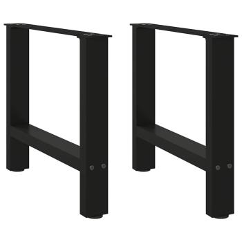 Couchtischbeine Schwarz 2 Stk. 50x(42-43) cm Stahl