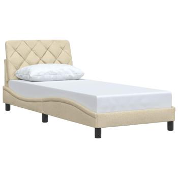 Bettgestell ohne Matratze Creme 80x200 cm Stoff