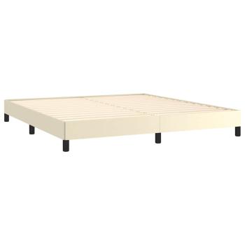 Boxspringbett mit Matratze Creme 180x200 cm Kunstleder