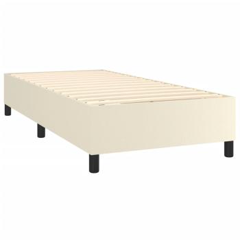 Boxspringbett mit Matratze Creme 90x190 cm Kunstleder