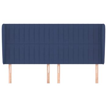 Kopfteil mit Ohren Blau 183x23x118/128 cm Stoff