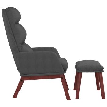 Relaxsessel mit Hocker Dunkelgrau Stoff
