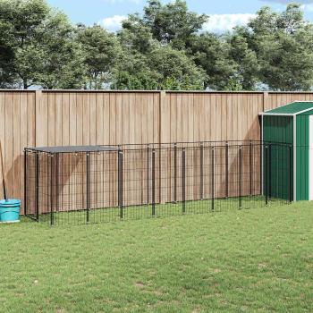 ARDEBO.de - Hundezwinger Schwarz 4,84 m² Stahl