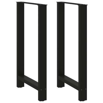 Bartischbeine Schwarz 2 Stk. 60x(100-101) cm Stahl