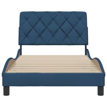 Bettgestell ohne Matratze Blau 100x200 cm Stoff