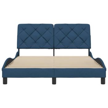 Bettgestell ohne Matratze Blau 140x190 cm Stoff