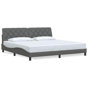 Bettgestell ohne Matratze Dunkelgrau 200x200 cm Stoff