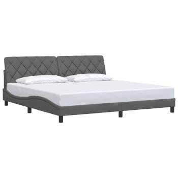 Bettgestell ohne Matratze Dunkelgrau 200x200 cm Stoff
