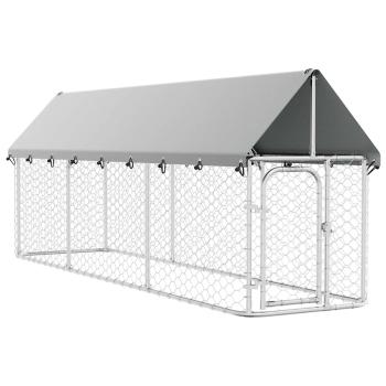 Outdoor-Hundezwinger mit Dach 400x100x150 cm