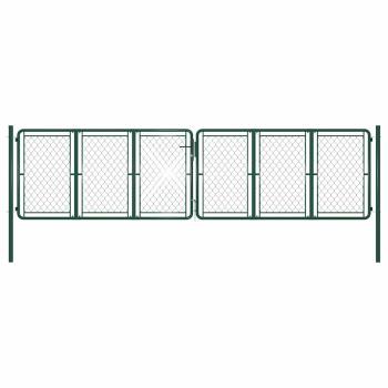 ARDEBO.de - Gartentor aus Stahl 400 x 125 cm Grün