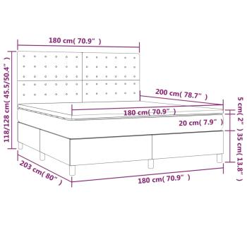 Boxspringbett mit Matratze Creme 180x200 cm Kunstleder