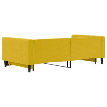 Tagesbett Ausziehbar Gelb 100x200 cm Samt