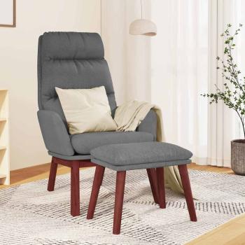 ARDEBO.de - Relaxsessel mit Hocker Hellgrau Stoff