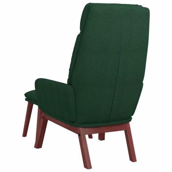 Relaxsessel mit Hocker Dunkelgrün Stoff
