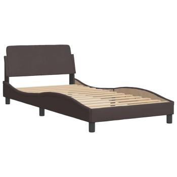 Bettgestell ohne Matratze "Hvar" Dunkelbraun 100x200 cm Stoff