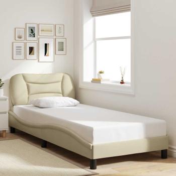 ARDEBO.de - Bettgestell ohne Matratze "Hvar" Creme 90x190 cm Stoff