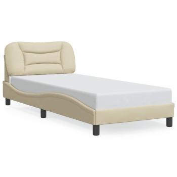 Bettgestell ohne Matratze "Hvar" Creme 90x190 cm Stoff