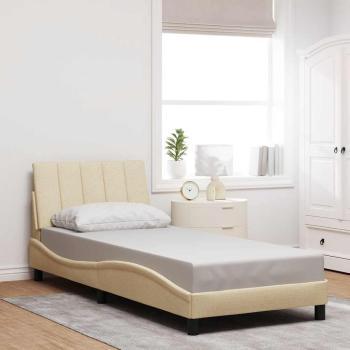 ARDEBO.de - Bettgestell ohne Matratze "Hanko" Creme 90x190 cm Stoff