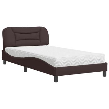 Bett mit Matratze "Hvar" Dunkelbraun 100x200 cm Stoff