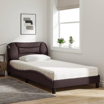 Bett mit Matratze "Hvar" Dunkelbraun 100x200 cm Stoff