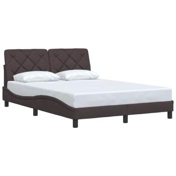 Bettgestell ohne Matratze Dunkelbraun 140x190 cm Stoff