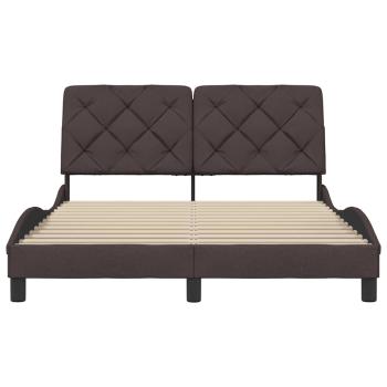 Bettgestell ohne Matratze Dunkelbraun 140x190 cm Stoff