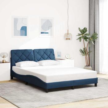 ARDEBO.de - Bettgestell ohne Matratze Blau 140x200 cm Stoff