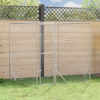 ARDEBO.de - Outdoor-Hundezwinger Silbern 2x2x2 m Verzinkter Stahl