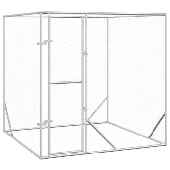 Outdoor-Hundezwinger Silbern 2x2x2 m Verzinkter Stahl