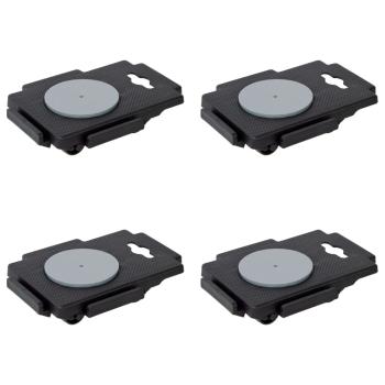 ARDEBO.de - Transportroller mit 8 Rollen 4 Stk. Schwarz Polypropylen 150 kg