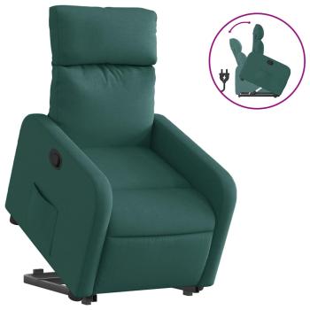 Relaxsessel mit Aufstehhilfe Dunkelgr?n Stoff