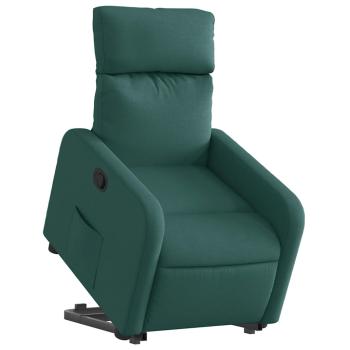 Relaxsessel mit Aufstehhilfe Dunkelgr?n Stoff
