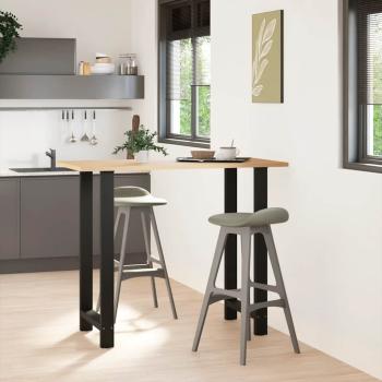 ARDEBO.de - Bartischbeine Schwarz 2 Stk. 60x(110-111) cm Stahl