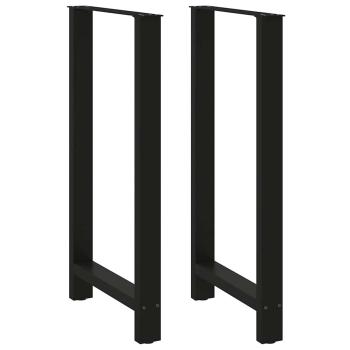 Bartischbeine Schwarz 2 Stk. 60x(110-111) cm Stahl
