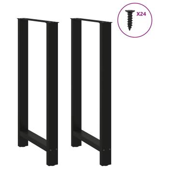 Bartischbeine Schwarz 2 Stk. 60x(110-111) cm Stahl