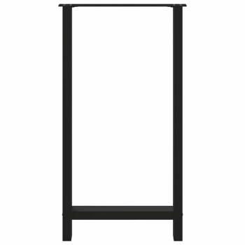 Bartischbeine Schwarz 2 Stk. 60x(110-111) cm Stahl