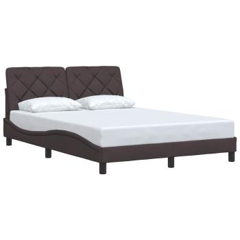 Bettgestell ohne Matratze Dunkelbraun 140x200 cm Stoff