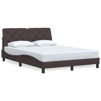 Bettgestell ohne Matratze Dunkelbraun 140x200 cm Stoff