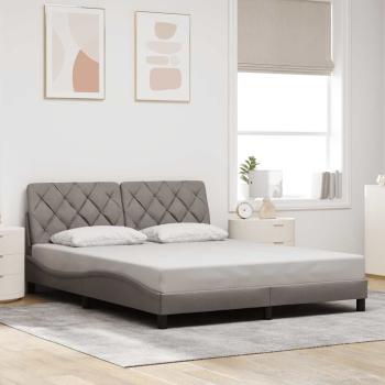 ARDEBO.de - Bettgestell ohne Matratze Taupe 160x200 cm Stoff