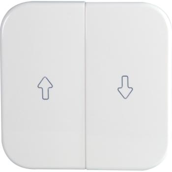 ARDEBO.de - Flächen-Doppelwippe für Jalousie-Schalter und -taster mit Symbol "Pfeil" reinweiß OPUS 1