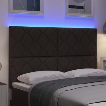 LED Kopfteil Braun 160 cm Stoff
