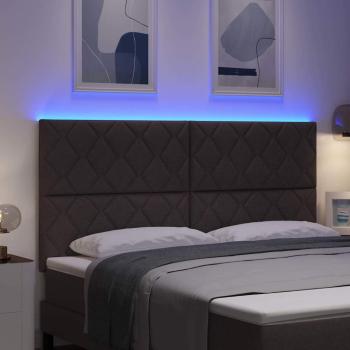 LED Kopfteil Braun 180 cm Stoff