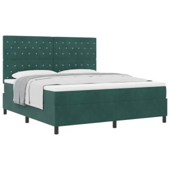 Boxspringbett mit Matratze Dunkelgrün 180 x 200 cm Samt