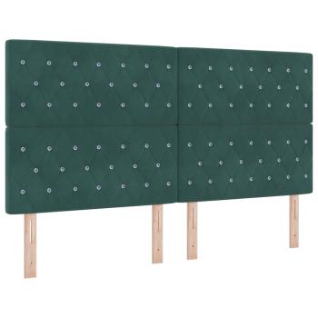 Boxspringbett mit Matratze Dunkelgrün 180 x 200 cm Samt