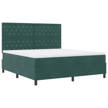 Boxspringbett mit Matratze Dunkelgrün 180 x 200 cm Samt