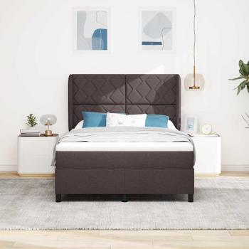 Boxspringbett mit Kopfteil Dunkelbraun 160 x 200 cm Stoff