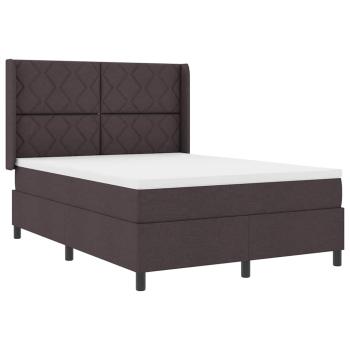 LED Boxspringbett mit Kopfteil Dunkelbraun 160 x 200 cm Stoff